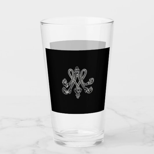 Marie Antoinette Monogramm Royal Monogram initial Glas (Vorderseite)