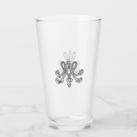 Marie Antoinette Monogramm Royal Monogram initial Glas (Rückseite)