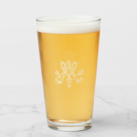 Marie Antoinette Monogramm Royal Monogram initial Glas (Vorne (Gefüllt))