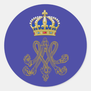 Marie Antoinette Monogramm Runder Aufkleber