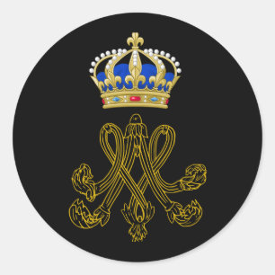 Marie Antoinette Monogramm Runder Aufkleber