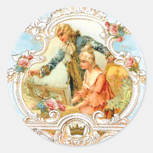 Marie Antoinette Musical Couple Baroque Sticker (Vorderseite)