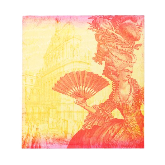 Marie Antoinette Orange Crush Notepad Notizblock (Vorderseite)
