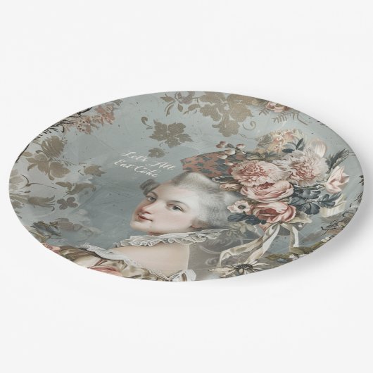 Marie Antoinette Paper Plate Pappteller (Schrägansicht)