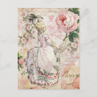 Marie Antoinette, Paris, Shabby, Rosa, Rose, Postc Postkarte
