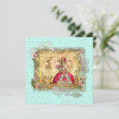 Marie Antoinette Party bei Versailles Einladung (Stehend Vorderseite)