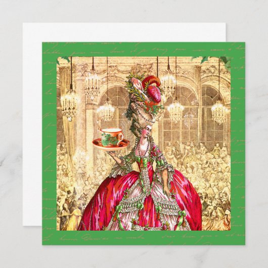 Marie-Antoinette-Party Einladung (Vorne/Hinten)
