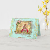Marie Antoinette Party in Versailles Card Karte (Gelbe Blume)