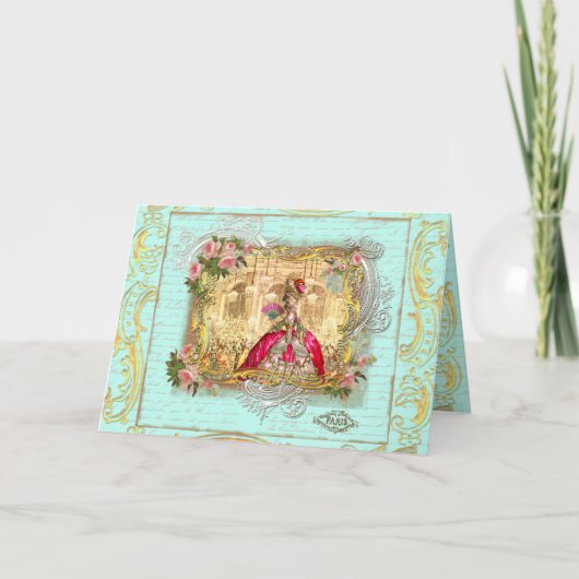 Marie Antoinette Party in Versailles Card Karte (Vorderseite)