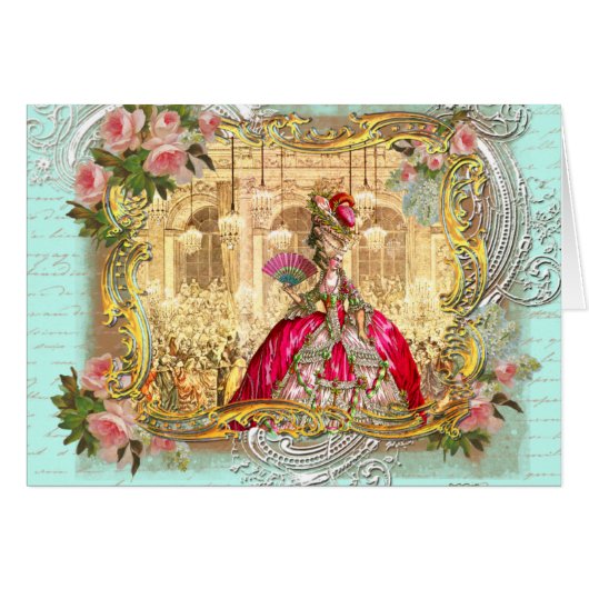 Marie Antoinette Party in Versailles in Aqua (Vorderseite (Horizontal))