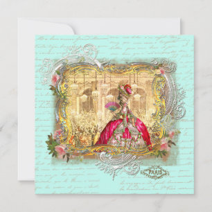 Marie Antoinette Party in Versailles Stationery Mitteilungskarte