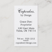 Marie-Antoinette-Pfau Visitenkarte (Rückseite)