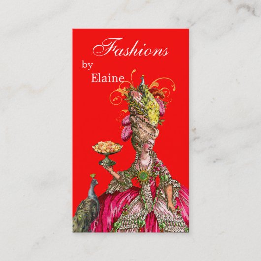 Marie-Antoinette-Pfau Visitenkarte (Vorderseite)