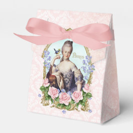Marie Antoinette Pink Damask Rose Favor Box Geschenkschachtel