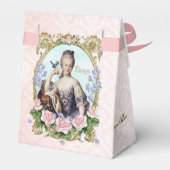 Marie Antoinette Pink Damask Rose Favor Box Geschenkschachtel (Rückseite)