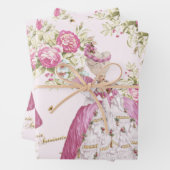 Marie Antoinette Pink Floral Roses Geschenkpapier Set (Beispiel)
