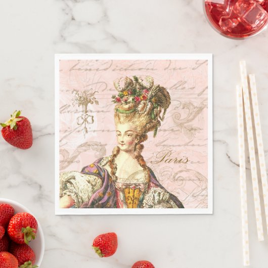 Marie Antoinette Pink Französisches Script Party N Serviette (Beispiel)