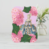 Marie Antoinette Pink Hydrangea Custom Einladungen (Stehend Vorderseite)