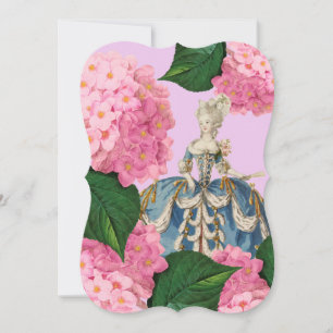 Marie Antoinette Pink Hydrangea Custom Einladungen