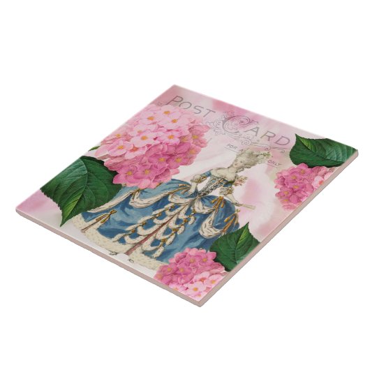 Marie Antoinette Pink Hydrangea Keramik Tile Fliese (Seite)