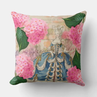 Marie Antoinette Pink Hydrangeas Throw Pillow Kissen