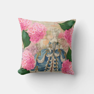 Marie Antoinette Pink Hydrangeas Throw Pillow Kissen