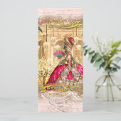 Marie Antoinette Pink Party in Versailles Einladung (Stehend Vorderseite)