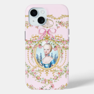 Marie Antoinette pink rose frame iphone Case-Mate iPhone Hülle