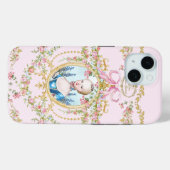 Marie Antoinette pink rose frame iphone Case-Mate iPhone Hülle (Rückseite (Horizontal))