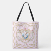 Marie Antoinette pink rose frame tote bag Tasche (Rückseite)