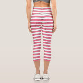 Marie Antoinette Pink Stripe Capri Leggings (Rückseite)