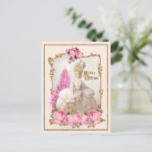 Marie Antoinette Pink Tree Roses  Xmas Postcard Postkarte (Stehend Vorderseite)