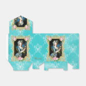 Marie Antoinette Portrait Blue Damask Favor Box Geschenkschachtel (Ungefaltet)