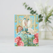 Marie Antoinette Portrait Blue Stuhl Postkarte (Stehend Vorderseite)