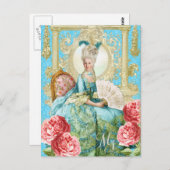 Marie Antoinette Portrait Blue Stuhl Postkarte (Vorne/Hinten)