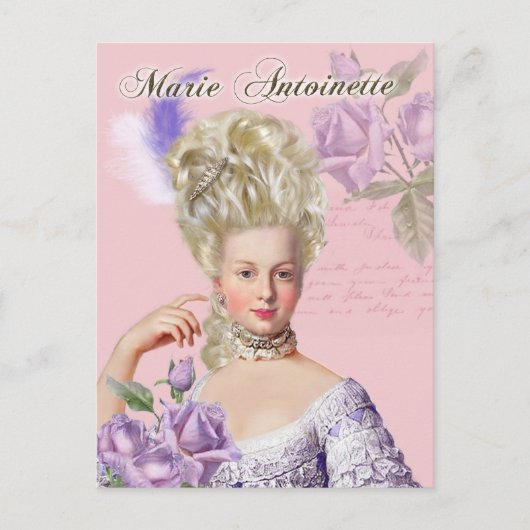 Marie Antoinette Portrait Postcd in Lavendel Postkarte (Vorderseite)