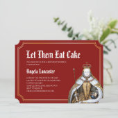 Marie Antoinette Red Birthday Brunch Party Einladung (Stehend Vorderseite)