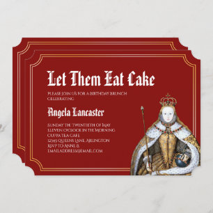 Marie Antoinette Red Birthday Brunch Party Einladung
