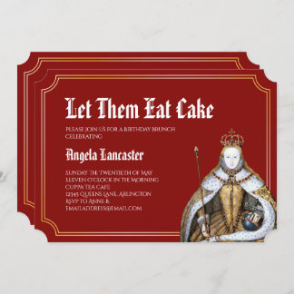 Marie Antoinette Red Birthday Brunch Party Einladung