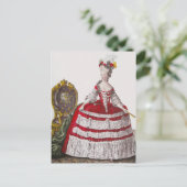 Marie Antoinette Red Fashion ~ Postkartenkleid Postkarte (Stehend Vorderseite)