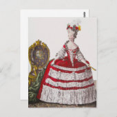 Marie Antoinette Red Fashion ~ Postkartenkleid Postkarte (Vorne/Hinten)