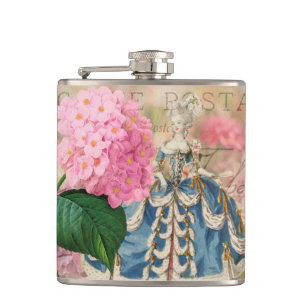 Marie Antoinette Redoute Blumen umhüllte Flasche Flachmann