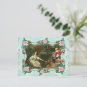 Marie Antoinette Rococo Fragonard Green postcard Postkarte (Stehend Vorderseite)