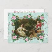 Marie Antoinette Rococo Fragonard Green postcard Postkarte (Vorne/Hinten)