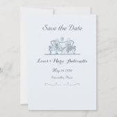 Marie Antoinette Rokoko Blue Save the Date Card (Vorderseite)