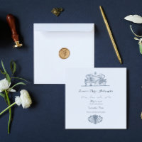 Marie Antoinette Rokoko Blue Wedding Einladung