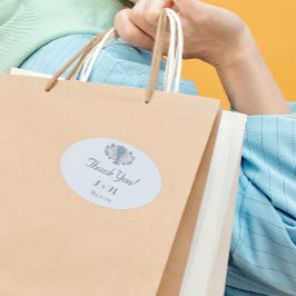 Marie Antoinette Rokoko Dusty Blue Vielen Dank Ovaler Aufkleber