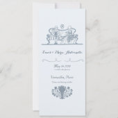 Marie Antoinette Rokoko Dusty Blue Wedding Einladung (Vorderseite)