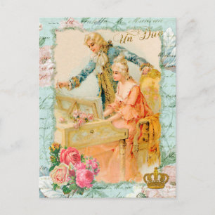 Marie Antoinette Rokoko Klavier Postkarte