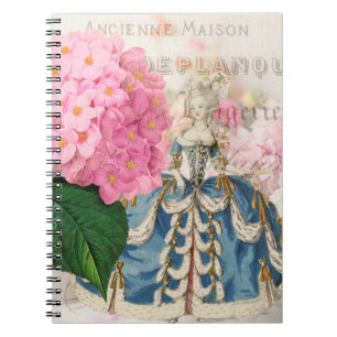 Marie Antoinette rosa Hydrangea-Franzose-Notizbuch Notizblock